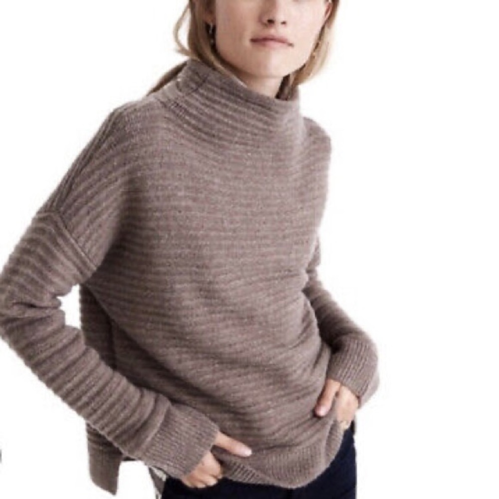 Madewell Belmont mock neck ribbed sweater